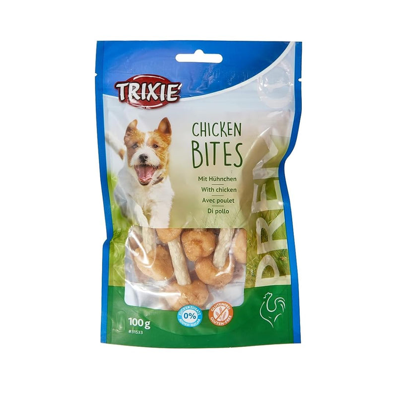 TRIXIE dog treat PREMIO dog chicken bites 100g - premium treats for dogs gluten-free - without grains and sugar, tasty reward for training and at home - 31533 Chicken Bites 100 g (pack of 1) - PawsPlanet Australia