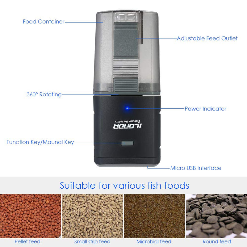 [Australia] - Decdeal Automatic Fish Feeder, Aquarium Tank Feeding Timer Fish Food Dispenser Adjustable Outlet, App Control Voice Control, Compatible with Alexa. 