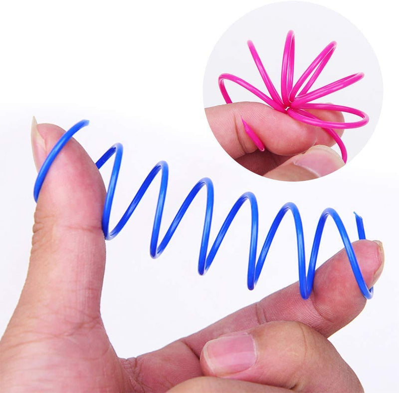 [Australia] - ISMARTEN 100 Pack Pet Wide Colorful Springs Cat Toys Plastic Coil Spiral Springs for Cat Kitten Pets (Random Color) 