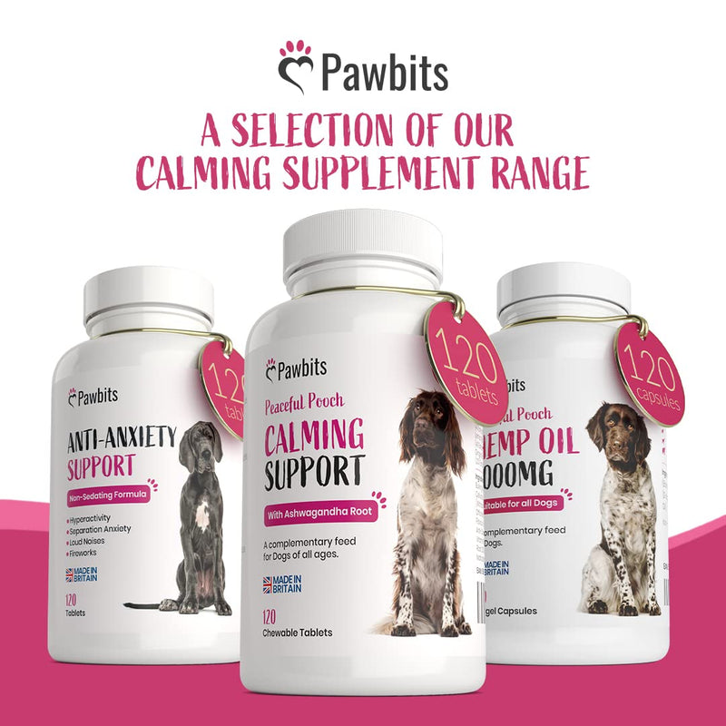 Pawbits 120 Chicken Flavour Chewable Calming Tablet for Dogs - Calming Supplements for Anxious, Nervous, Hyperactive and Stressed Pets with Vitamin B1 - PawsPlanet Australia