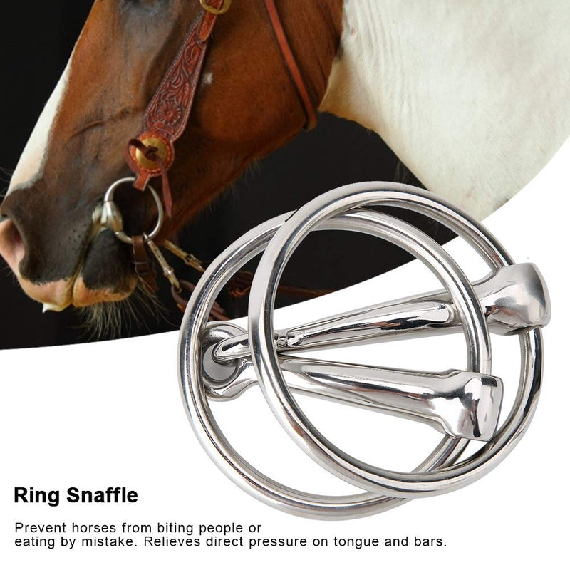 Stainless Steel Snaffle Bit Horse Ring Hollow Jointed Mouth Loose O Ring Horse Bit for Equestrian Supplies - PawsPlanet Australia