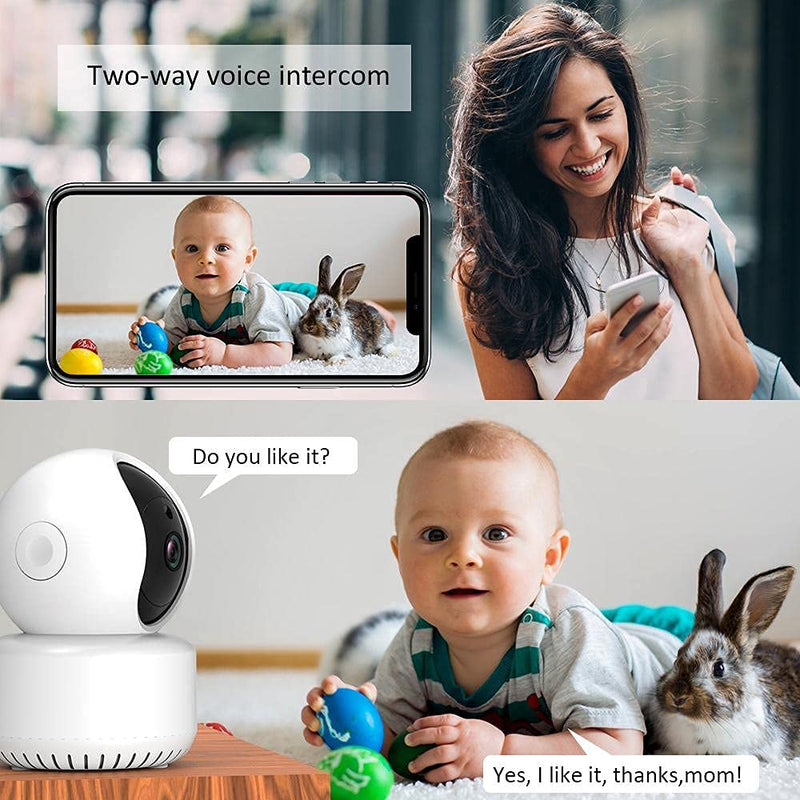 ECOSI Security Camera Indoor, Pet Camera Baby Monitor 1080P FHD WiFi IP Dog Indoor Camera with Night Vision Motion Detection 2-Way Audio Home Surveillance Camera with Phone App for Elder/Puppy - PawsPlanet Australia