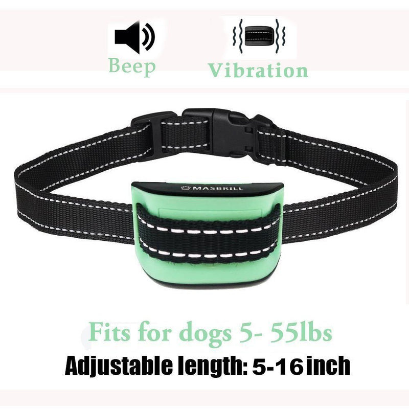 MASBRILL No Bark Collar-Effective Stop Dog Barking for Small, Medium,Large Dogs- No Harm Vibration Action Without Remote Collar-No Shock-Best Choice for Dog Lovers - PawsPlanet Australia