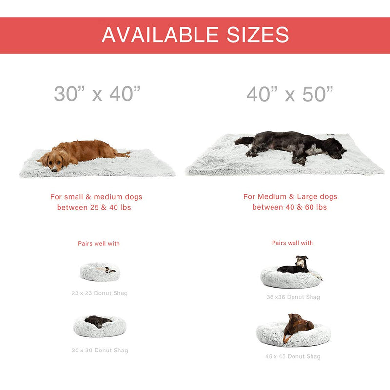[Australia] - Best Friends by Sheri Luxury Shag Dog & Cat Throw Blanket 30x40, Frost, Matching Donut Shag Cuddler Bed, Multi-Use, Mat, Sofa Cover, Warming 