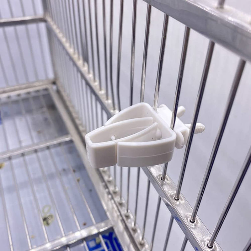 Birds Food Holder heyous 6pcs Bird Cage Food Holder Clips White Pet Parrot Fruit Vegtable Clips Cuttlefish Bone Feeder Device Pin Clamp Bird Cage Accessories - PawsPlanet Australia