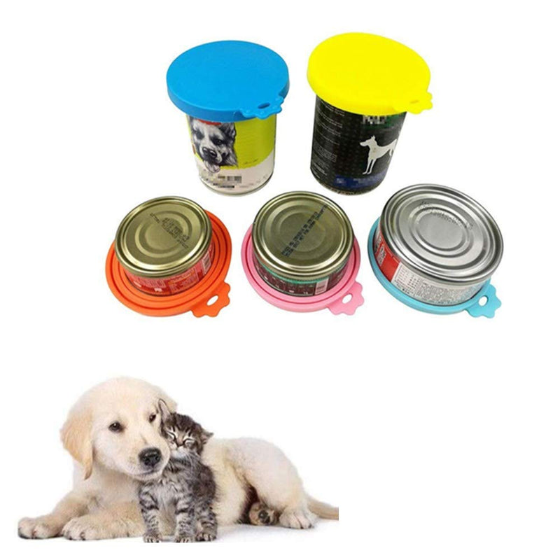 N\A 5 Pack Pet Can Covers Silicone Can Lids 3 Standard Size Food Cans Universal Food Cover for Dogs and Cats - PawsPlanet Australia