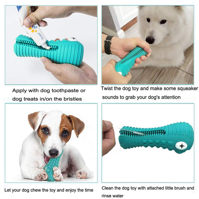 EZSMART Dog Toys Indestructible Squeaky Dog Toothbrush Teething Boredom Interactive Dog Chew Toys for Teeth Cleaning for Medium Large Breed Aggressive Chewer - PawsPlanet Australia