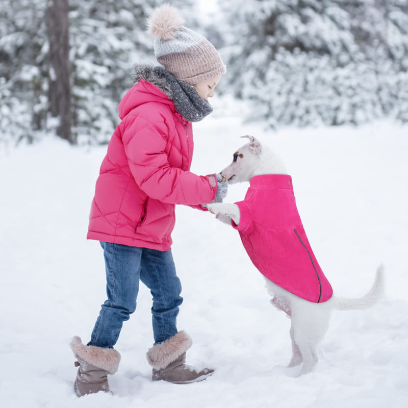 ASENKU Dog Sweater, Fleece Dog Vest, Soft Comfortable Pet Pajamas, Warm Winter Dog Shirt, Reflective Cold Weather Coat Jacket Pet Clothes for Small & Medium Dog Breeds (Pink, S) Pink - PawsPlanet Australia