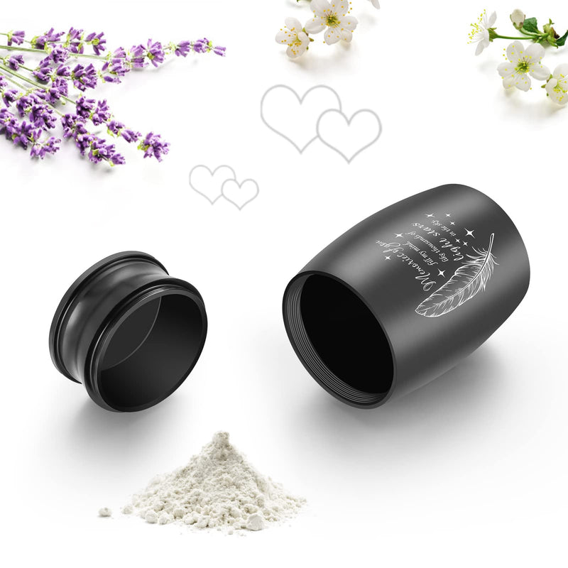 XIUDA 3 Inches Small Urns for Human Ashes Aluminium Mini Cremation Urn Memorial Ashes Holder-Memories Of You Fill My Mind, Like Thousands Of Light Stars In The Sky. Black - PawsPlanet Australia