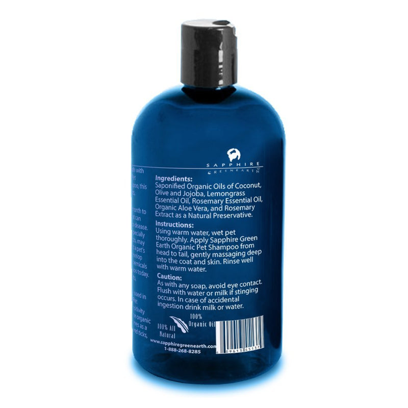 [Australia] - Sapphire Green Earth - All Natural Organic Dog & Cat Shampoo - Hypoallergenic Formula for Dogs, Cats and Small Animals 