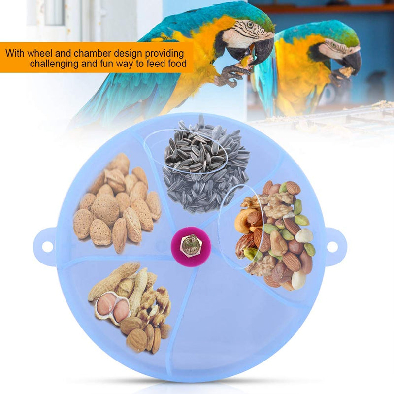 [Australia] - HEEPDD Bird Feeder Toy, Creative Parrot Foraging Toy Fixed Seed Food Segmented Wheel for Pet Budgie Parakeet Canary Finch Cockatoo Dove Blue 