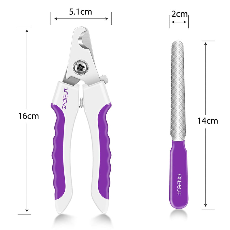 OneCut Rabbit Claw Scissors, Claw Scissors for Dogs with Non-Slip Handles, Nail Clippers for Pets, Claw Nail Clippers for Trimming Cats, Puppies, Kittens (Pink) (L, Purple) L - PawsPlanet Australia