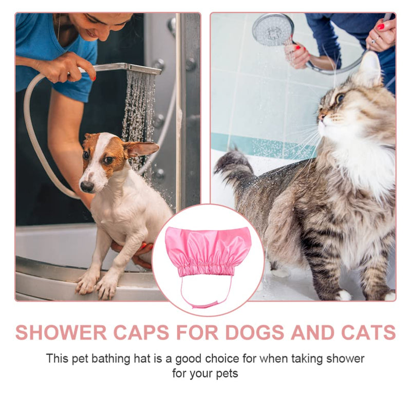 Mipcase Pet Shower Cap Waterproof Hat: Shower Dog Ear Covers Overhanging Pet Bath Ear Protection Shower Cats Ear Drops Guard for Kitten Puppy Small Pets Bath - PawsPlanet Australia