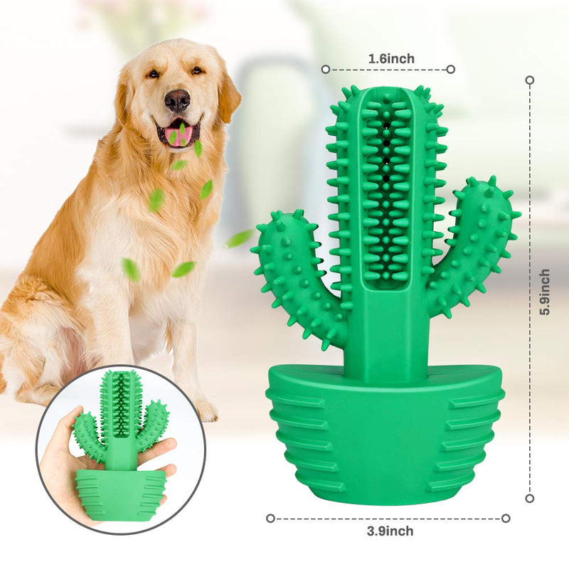 Achort Dog Toothbrush Stick, Puppy Dental Brushing Stick, Upgrade Natural Rubber Dog Chew Tooth Cleaner Teeth Cleaning Massager Toys for Puppies & Adult Dog with 2 Cleaning Brushes (Green) - PawsPlanet Australia