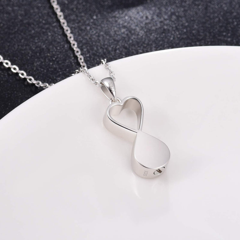 YLT Sterling Silver Cremation Jewelry Urn Necklace for Ashes for Pet Paw Print Memorial Ash Jewelry Keepsake Infinity Urns Pendant Necklaces for Pet's Cat Dog's Ashes Black - PawsPlanet Australia