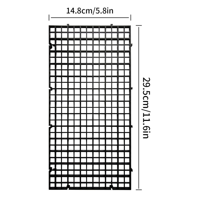 zhuohai 2Set Aquarium Fish Tank Divider, Black Plastic Grid Divider Tray, Egg Crate Fish Tank Bottom Isolation with 4 Snap Together & 8 Sucker - PawsPlanet Australia