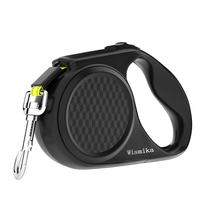 Wismika Retractable Dog Leash, 16 ft Reflective Dog Walking Leash with Anti-Slip Handle for Medium/Small Dogs Cats up to 55lbs, 360° Tangle Free, One Button Break & Lock, Black - PawsPlanet Australia