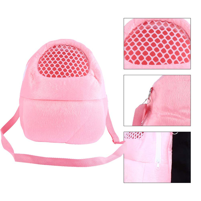 Pet Carrier Bag, Hamster Carrier Portable Breathable Outgoing Travel Bag with Shoulder Strap for Small Pets Hedgehog Sugar Glider Squirrel Rabbit (Pink M) Pink M - PawsPlanet Australia