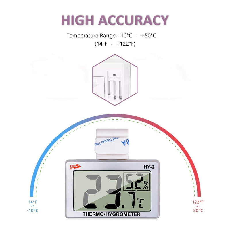 capetsma Reptile Thermometer, Digital Thermometer Hygrometer for Reptile Terrarium, Temperature and Humidity Monitor in Acrylic and Glass Terrarium,Accurate - Easy to Read - No Messy Wires… (1 Pack) - PawsPlanet Australia