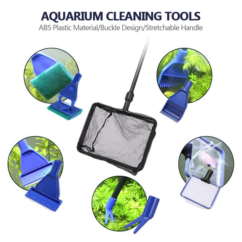 Toopify Aquarium Fish Tank Cleaning Tools, 7 in 1 Adjustable Cleaning Kit & Fish Tank Gravel Cleaner Siphon for Water Changing and Sand Cleaner - PawsPlanet Australia