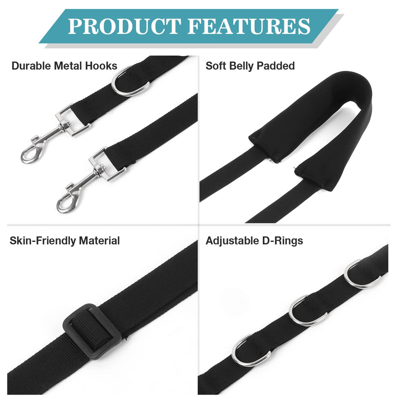 Pack of 3 Dog Grooming Belly Belt Band, Adjustable D-Ring Dog Belt, for Hair Cleaning, Bathing and Grooming of Puppies and Kittens Nylon - PawsPlanet Australia