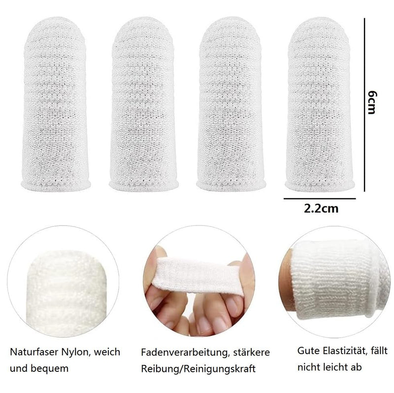 KOMUNJ Pack of 8 Dog Toothbrush Fingerling Reusable Pet Finger Toothbrush, 360º Nylon Pet Tooth Finger Brush for Dogs Cat Toothbrushes (White) - PawsPlanet Australia