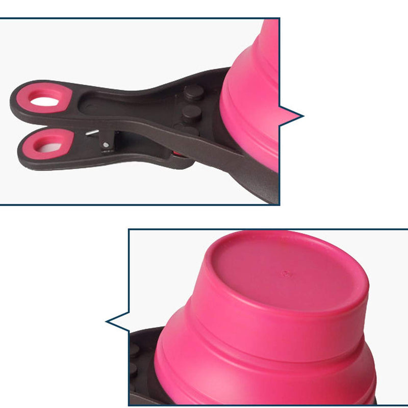 [Australia] - Acronde Collapsible Pet Scoop Silicone Measuring Cups Set Sealing Clip 3 in 1 Multi-Function Scoop Bowls Bag Clip for Dog Cat Food Water Set of 2 (1 Cup & 1/2 Cup Capacity) 