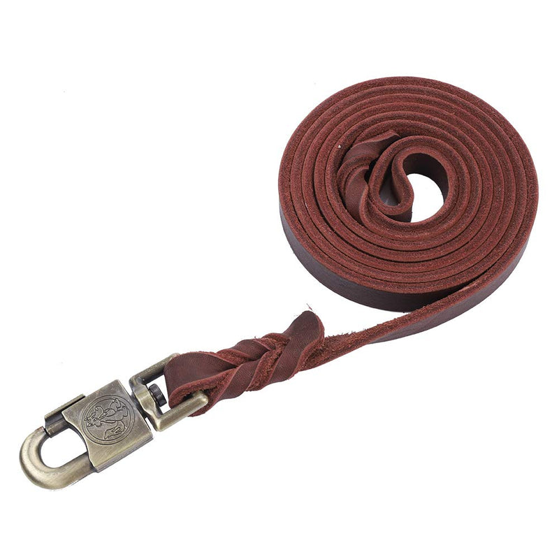 Pssopp Leather Dog Leash Soft Braided Dog Training Leash Strap Handmade Heavy Duty Pet Training and Walking Lead Rope for Large Medium Dogs - PawsPlanet Australia