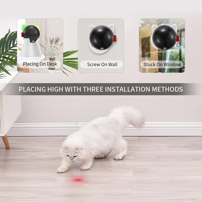 Rechargeable Motion Activated Cat Laser Toy Automatic,Interactive Cat Toys for Indoor Kitten/Dogs/Puppy,Three Installation Methods,Fast and Slow Mode L - PawsPlanet Australia