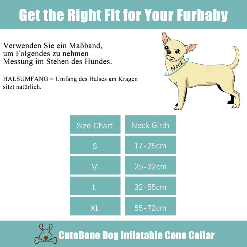 CuteBone Inflatable Dog Cone with Removable Soft Fleece Covers for Small/Medium/Large Dogs and Cats Post Surgery Neck Brace Collar GWB04L-DE Duck Large: 32-55cm - PawsPlanet Australia
