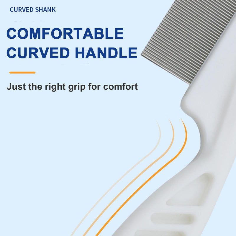 AYNKH Pet Comb, 2 Pack Dog Cat Comb Stainless Steel Round Teeth for Lice Flea Tear Mark Removal - PawsPlanet Australia