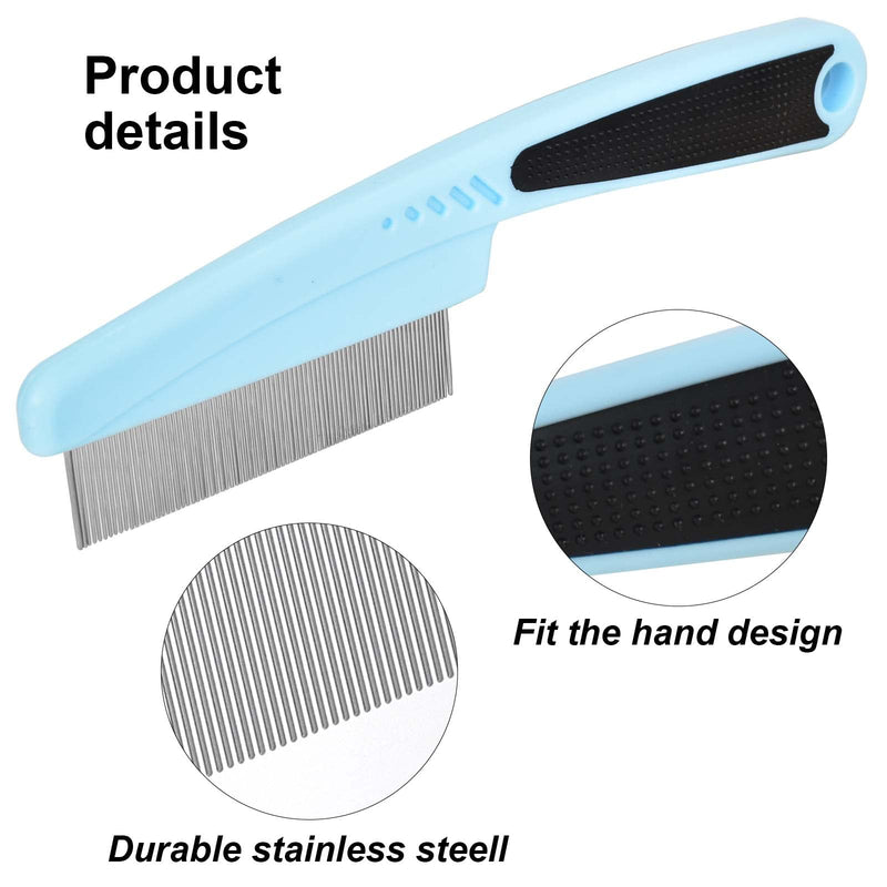 Flea comb for dogs, cats, pet dust comb, professional lice comb, stainless steel pet comb, pet comb, nit comb for removing fleas, double-sided comb with fine teeth, effective against lice, ticks - PawsPlanet Australia