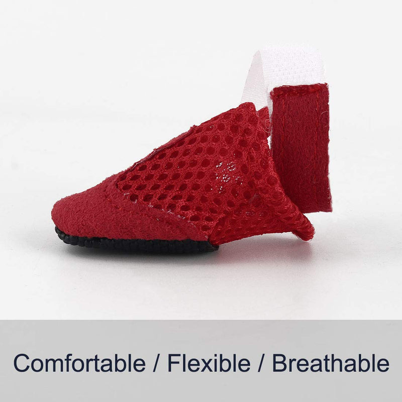 sourcing map Pet Boots Breathable Wear Resistant Comfortable Lightweight Dog Outdoor Running Hiking Shoes Paw Protectors Red 4pcs, S - PawsPlanet Australia