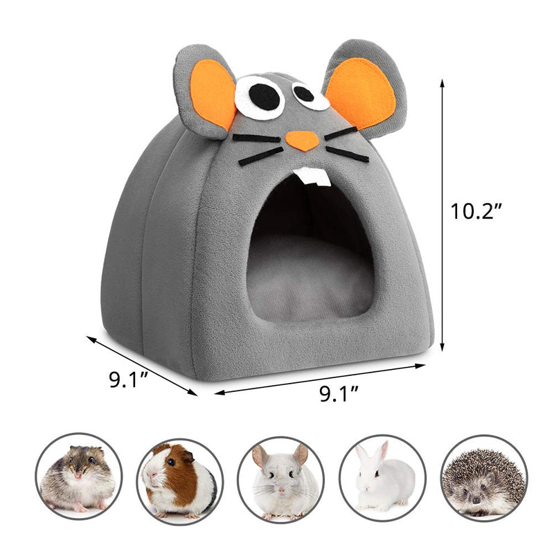 [Australia] - Hollypet Warm Small Pet Animals Bed Dutch Pig Hamster Cotton Nest Hedgehog Rat Chinchilla Guinea Habitat Mini House, Gray Mouse 