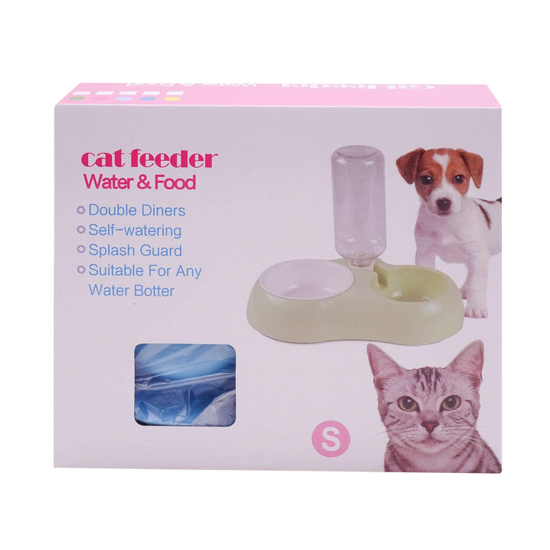 [Australia] - OXEMIZE Dog Cats Pet Water Food Bowl Feeding Station Automatic Self Watering Refillable Cat Food and Water Dispenser Set Double Bowls Dish Gravity Self Feeding Cat Feeder No-Spill Blue 