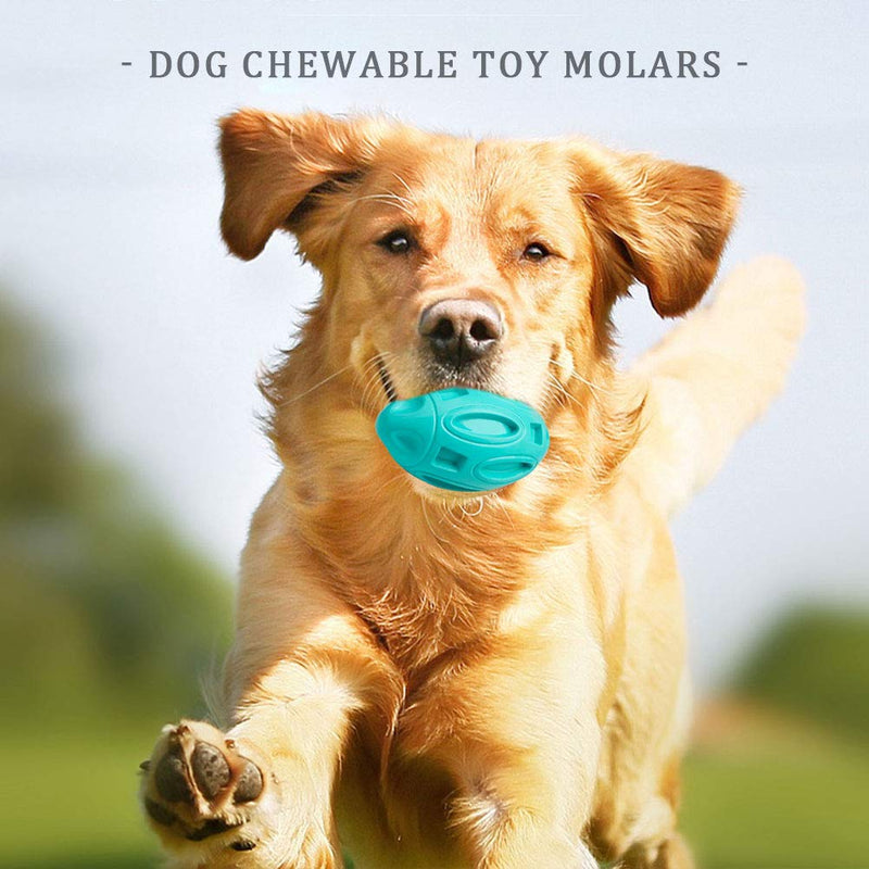 Dog Squeaky Toys Dog Chew, Dog Toys Ball for Aggressive Indestructible Outdoor Training Teething Dogs Rubber Rugby Toys for Large and Medium Chewers Dogs(Blue) - PawsPlanet Australia