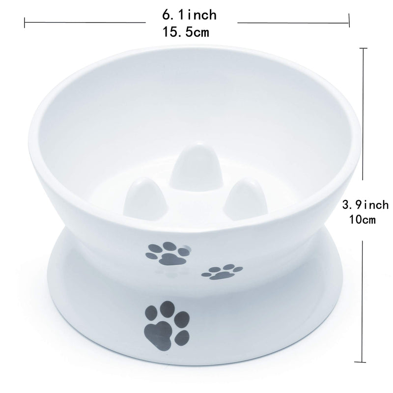 RoyalCare Raised Cat Food Bowl,Slow Feeder,Melamine Stress Free Pet Feeder and Waterer,Backflow Prevention, Gift for Cat - PawsPlanet Australia