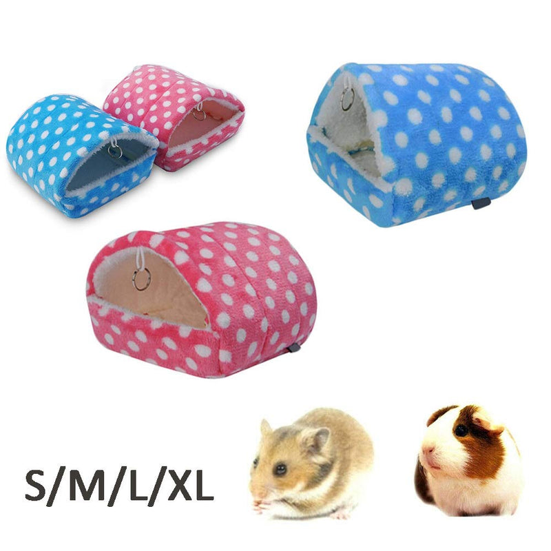Pet Cute Soft Plush Squirrel Hamster, Squirrel Room Cotton Comfortable Pet Supplies Sleeping Bed Cages, Hamster Bed Small Animal House(Blue S) Blue S - PawsPlanet Australia