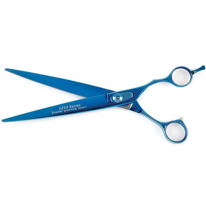 [Australia] - Master Grooming Tools 5200 Blue Titanium Shears — High-Performance Shears for Grooming Dogs - Straight, 8½" 