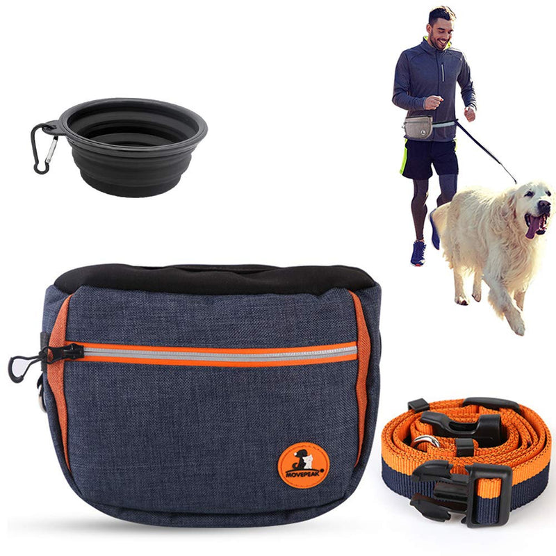 Enkarl Dog Treat Pouch Bag for Training, Built-in Dog Collapsible Bowl, Auto Closing Portable Dogs Walking Bag with Adjustable Belt, Oxford Cloth Pet Training Belt Bag, 4 Ways to Wear (Blue) Blue - PawsPlanet Australia