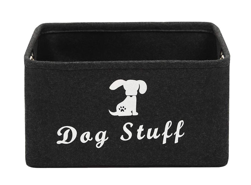 [Australia] - Geyecete Dog Apparel & Accessories/Dog Toys/Pet Supplies Storage Basket/Bin with Handles, Collapsible & Convenient Storage Solution for Office, Bedroom, Closet, Toys, Laundry "Dog Stuff" Dark Grey 