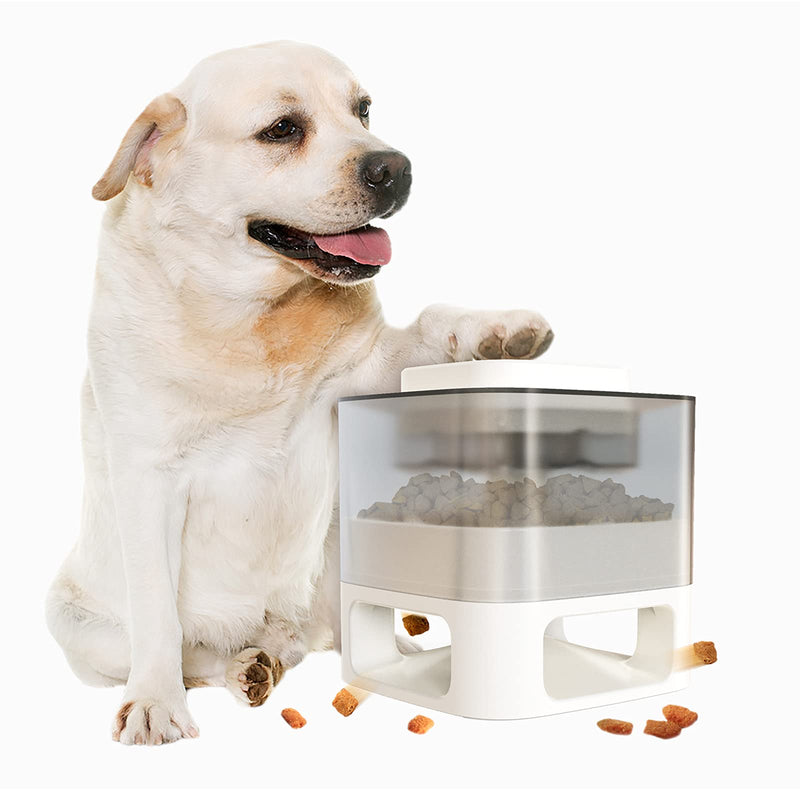 MIDOG Automatic Dog Feeder Treat Toys, Interactive Dog Slow Feeder Food Dispenser for Small Medium Large Dogs, Pet Spring Feeder Puzzle Toy for No More Boredom and Obesity White - PawsPlanet Australia