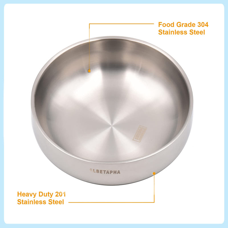 Albetapha Dog Bowl,Cat Bowl,18/8(304 ) Stainless Steel Dog and Cat Bowl,18 fl oz Double-Wall Pet Bowl - PawsPlanet Australia