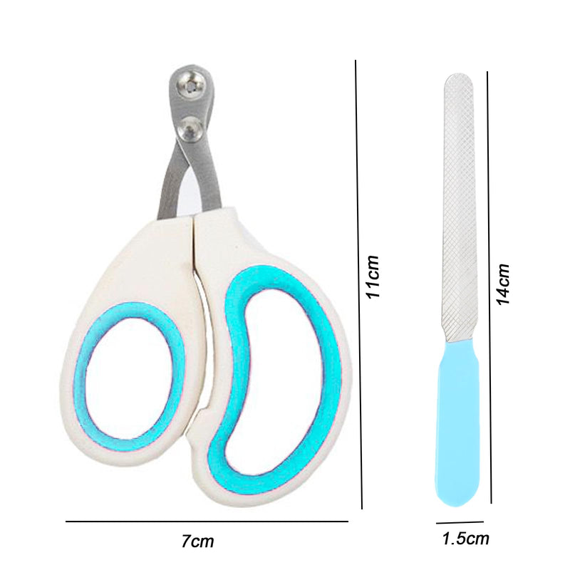 BSITSSS Cat Claw Scissors, Professional Cat Nail Scissors Claw Scissors for Dogs, Small Cats Claw Cutter, Cat Accessories Cat Nail Clipper Ideal for Small Dogs Puppies Cats With File (Blue) Blue - PawsPlanet Australia