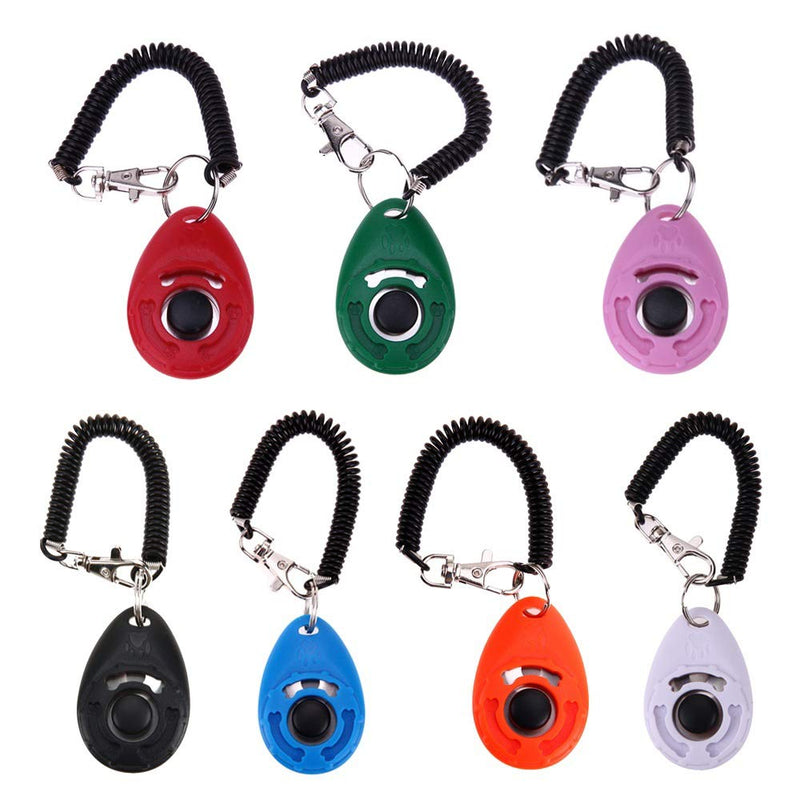 Rocutus 12 Pieces Colorful Pet Dog Training Clicker,Oval Pet Trainer Clicker with Wrist Strap,Pet Training Ring,Train Dog, Cat, Horse, Pets for Clicker Training - PawsPlanet Australia