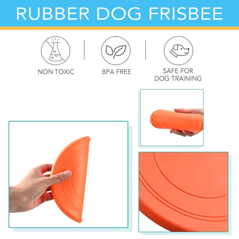 Frisbees for Dogs,Tossing Toys Durable Rubber for Most Size Dog Puppy 7Inch - PawsPlanet Australia