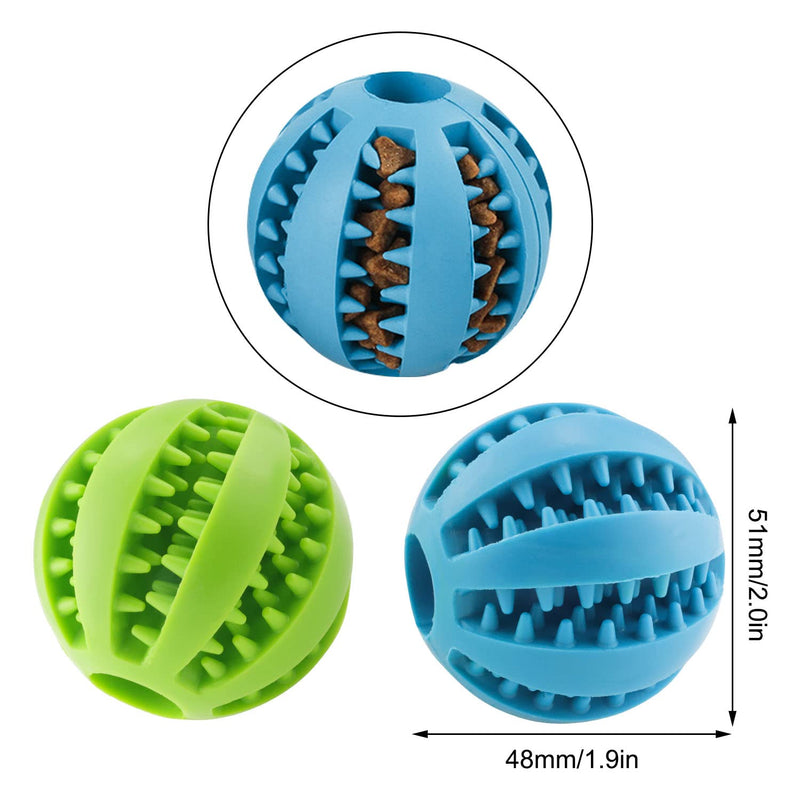 ZDNT 2 pieces dog toy ball, dog ball with dental care, natural rubber dental care ball, puppy intelligence ball, small dog ball, chew toy dog ball for small dogs for teeth cleaning, chewing, training - PawsPlanet Australia