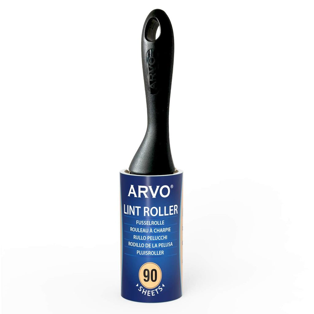 ARVO lint roller, 1 handle with 1 roll, 90 sheets per roll, removes dust, dirt, dandruff, pet hair from clothes, furniture and carpets. Pack of 1 roll / 1 handle - PawsPlanet Australia