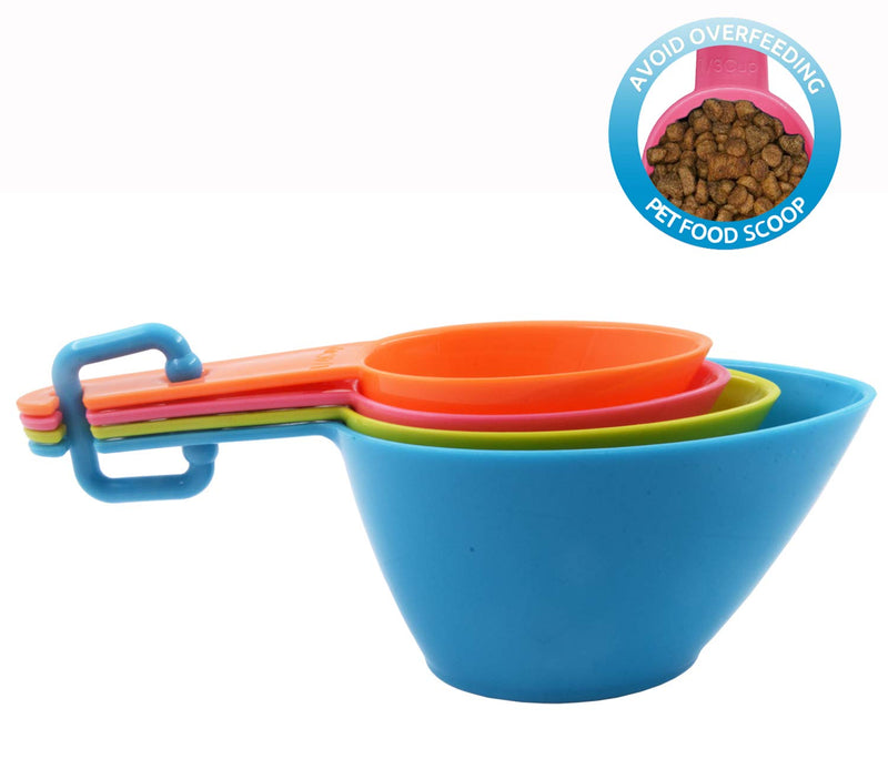 HINMAY Pet Food Scoops Plastic Measuring Cups Set for Dog Cat and Bird Food (Random Color) - PawsPlanet Australia