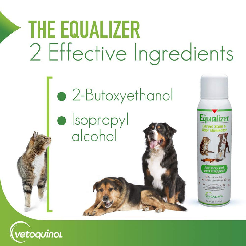 Vetoquinol Equalizer Pet Carpet Cleaner, Stain Remover & Odor Eliminator, Carpet Spot Cleaner, 20oz - PawsPlanet Australia